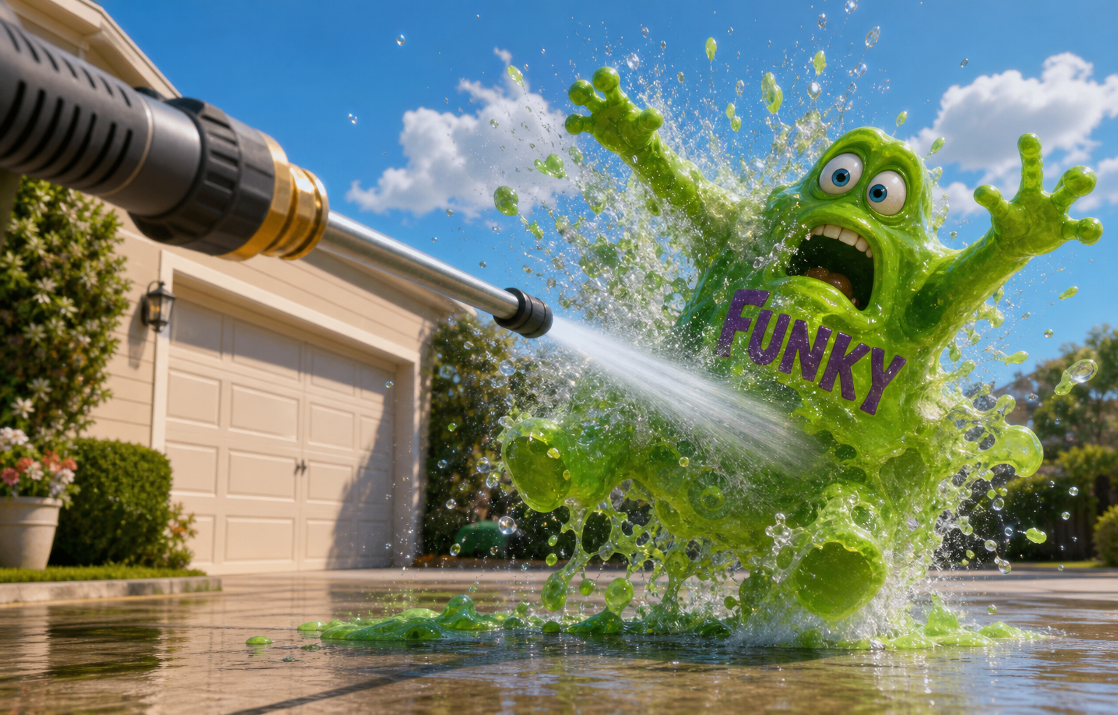 Pressure washer blasting Funky